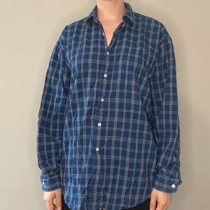 plaid eddie bauer button up 100% cotton